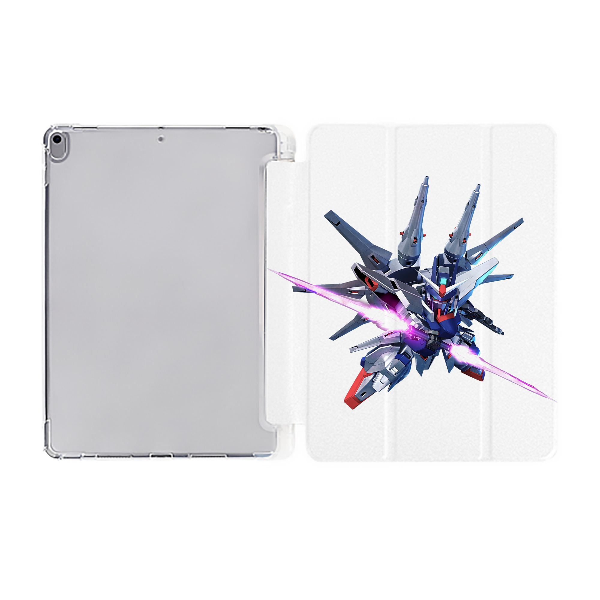 （画像用） 機動戦士ガンダム Mobile Suit Gundam IPad ケース ペン収納付き 三つ折りスタンド PUレザー×シリコン 対応機種9.5/10.5/10.9インチ